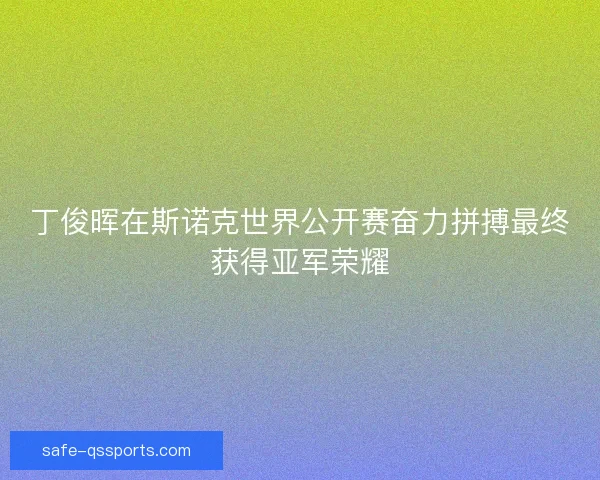 丁俊晖在斯诺克世界公开赛奋力拼搏最终获得亚军荣耀